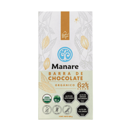 Manare Chocolate 62% Cacao Sin Gluten 100 g