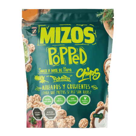 Mizos Popped Chips de Papa con Romero Sin Gluten 105 g