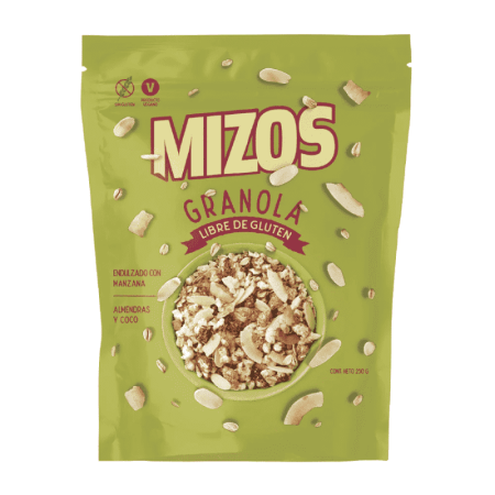 Mizos Granola Almendra y Coco Sin Gluten 250 g