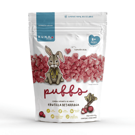 Kuna Foods Puffs de Frutilla Betarraga Sin Gluten 50 g