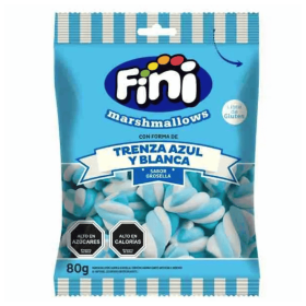 Fini Marshmallows Trenza Azul y Blanca 80 g