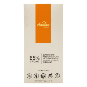 Andino Barra Keto Avellana 65 % Cacao Sin Gluten 80 g