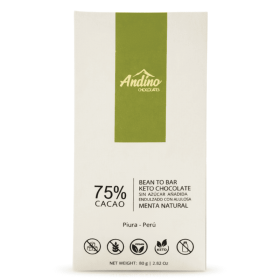 Andino Barra Keto Menta 75 % Cacao Sin Gluten 80 g